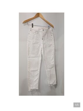 Madewell White Straight-Leg High-Rise Jeans
